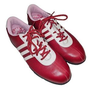 Adidas Womens Red Leather Golf Shoes. Size 10